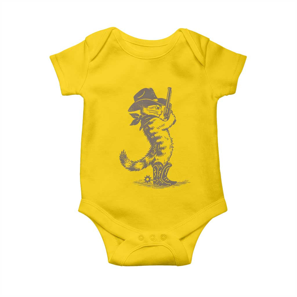 Vintage Cowboy Cat Baby Onesie Retro 90s Western Country Rodeo Kitten Cowgirl - Wonder Print Shop