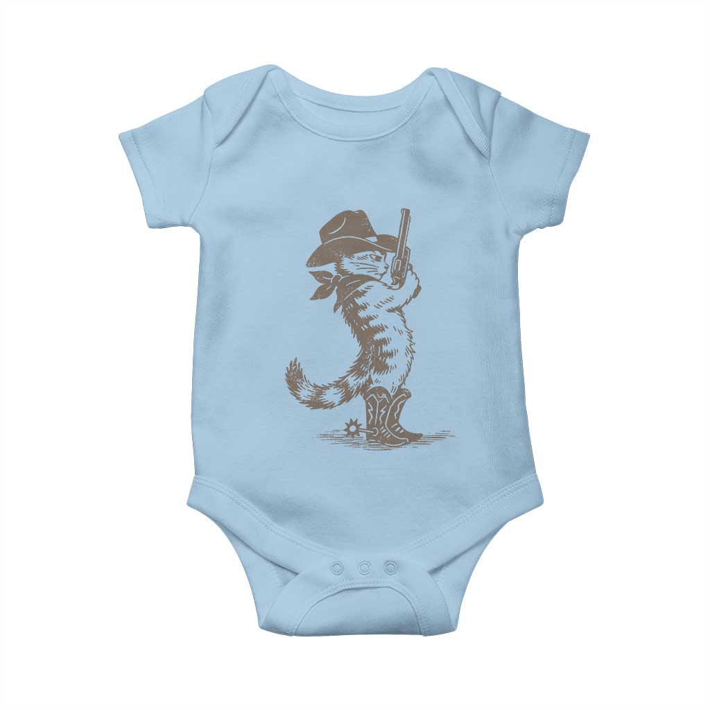Vintage Cowboy Cat Baby Onesie Retro 90s Western Country Rodeo Kitten Cowgirl - Wonder Print Shop