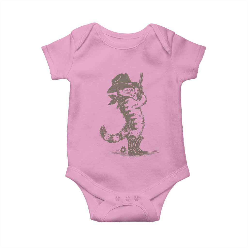 Vintage Cowboy Cat Baby Onesie Retro 90s Western Country Rodeo Kitten Cowgirl - Wonder Print Shop