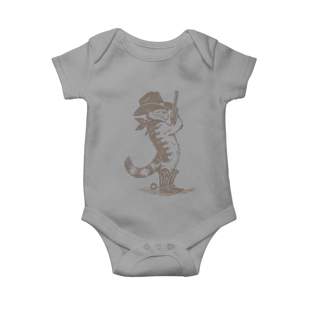 Vintage Cowboy Cat Baby Onesie Retro 90s Western Country Rodeo Kitten Cowgirl - Wonder Print Shop