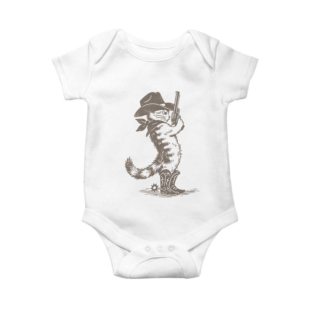 Vintage Cowboy Cat Baby Onesie Retro 90s Western Country Rodeo Kitten Cowgirl - Wonder Print Shop