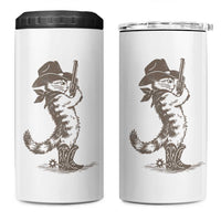 Vintage Cowboy Cat 4 in 1 Can Cooler Tumbler Retro 90s Western Country Rodeo Kitten Cowgirl - Wonder Print Shop