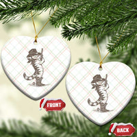 Vintage Cowboy Cat Ceramic Ornament Retro 90s Western Country Rodeo Kitten Cowgirl - Wonder Print Shop