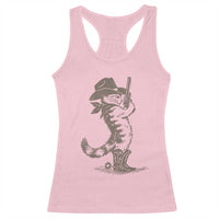 Vintage Cowboy Cat Racerback Tank Top Retro 90s Western Country Rodeo Kitten Cowgirl - Wonder Print Shop