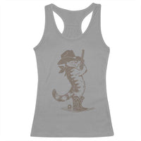 Vintage Cowboy Cat Racerback Tank Top Retro 90s Western Country Rodeo Kitten Cowgirl - Wonder Print Shop