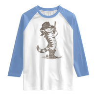 Vintage Cowboy Cat Raglan Shirt Retro 90s Western Country Rodeo Kitten Cowgirl - Wonder Print Shop