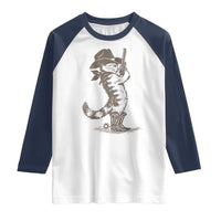 Vintage Cowboy Cat Raglan Shirt Retro 90s Western Country Rodeo Kitten Cowgirl - Wonder Print Shop
