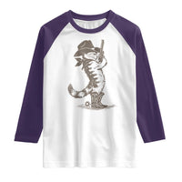 Vintage Cowboy Cat Raglan Shirt Retro 90s Western Country Rodeo Kitten Cowgirl - Wonder Print Shop