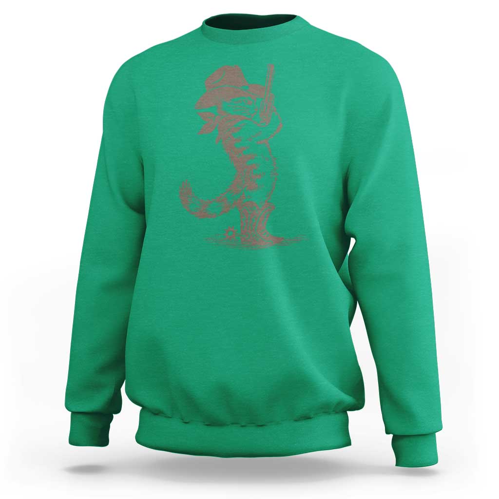 Vintage Cowboy Cat Sweatshirt Retro 90s Western Country Rodeo Kitten Cowgirl - Wonder Print Shop