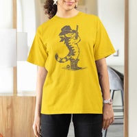 Vintage Cowboy Cat T Shirt For Women Retro 90s Western Country Rodeo Kitten Cowgirl - Wonder Print Shop