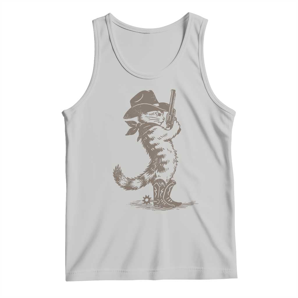 Vintage Cowboy Cat Tank Top Retro 90s Western Country Rodeo Kitten Cowgirl - Wonder Print Shop