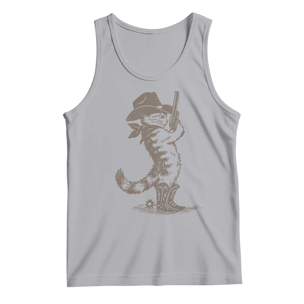 Vintage Cowboy Cat Tank Top Retro 90s Western Country Rodeo Kitten Cowgirl - Wonder Print Shop