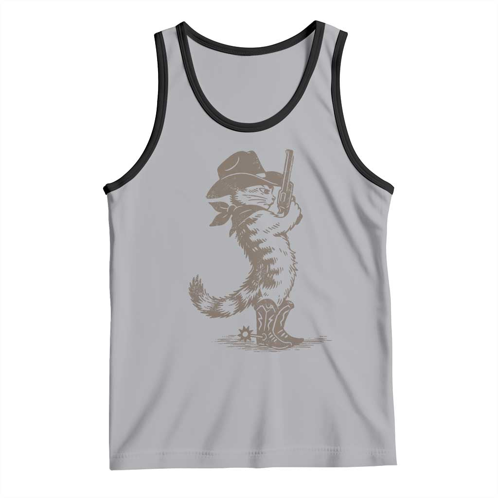 Vintage Cowboy Cat Tank Top Retro 90s Western Country Rodeo Kitten Cowgirl - Wonder Print Shop