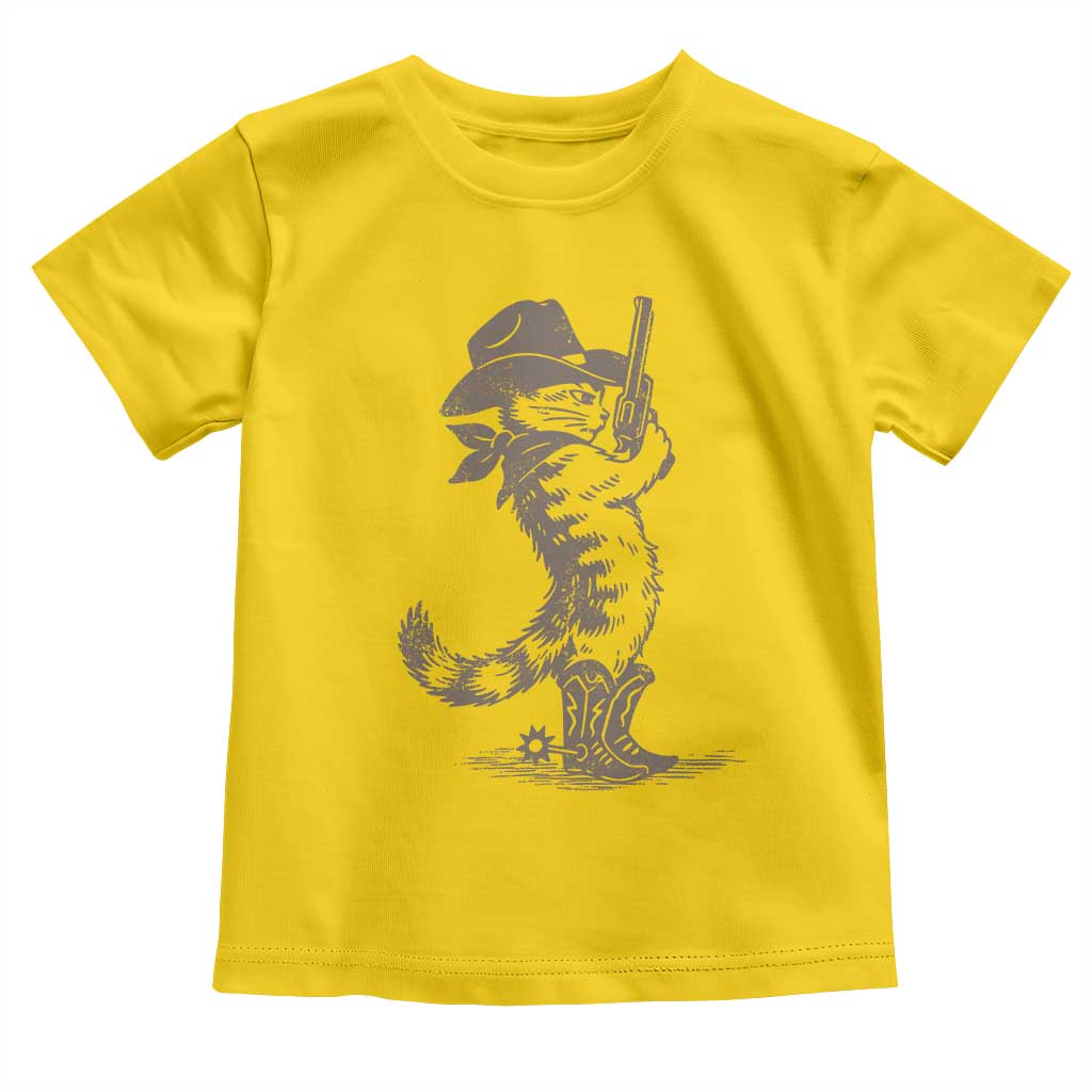 Vintage Cowboy Cat Toddler T Shirt Retro 90s Western Country Rodeo Kitten Cowgirl - Wonder Print Shop