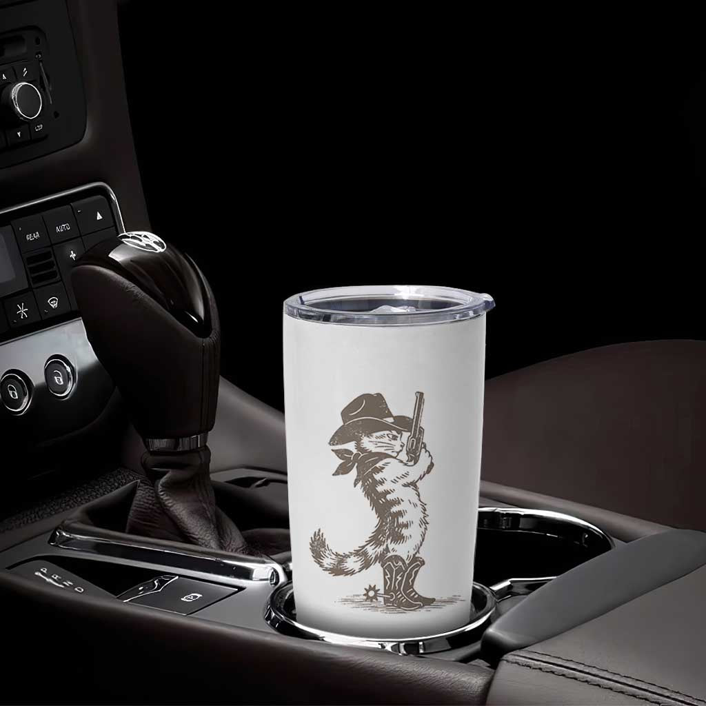 Vintage Cowboy Cat Tumbler Cup Retro 90s Western Country Rodeo Kitten Cowgirl - Wonder Print Shop