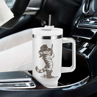 Vintage Cowboy Cat Tumbler With Handle Retro 90s Western Country Rodeo Kitten Cowgirl - Wonder Print Shop