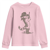 Vintage Cowboy Cat Youth Sweatshirt Retro 90s Western Country Rodeo Kitten Cowgirl - Wonder Print Shop