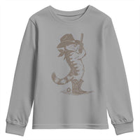 Vintage Cowboy Cat Youth Sweatshirt Retro 90s Western Country Rodeo Kitten Cowgirl - Wonder Print Shop