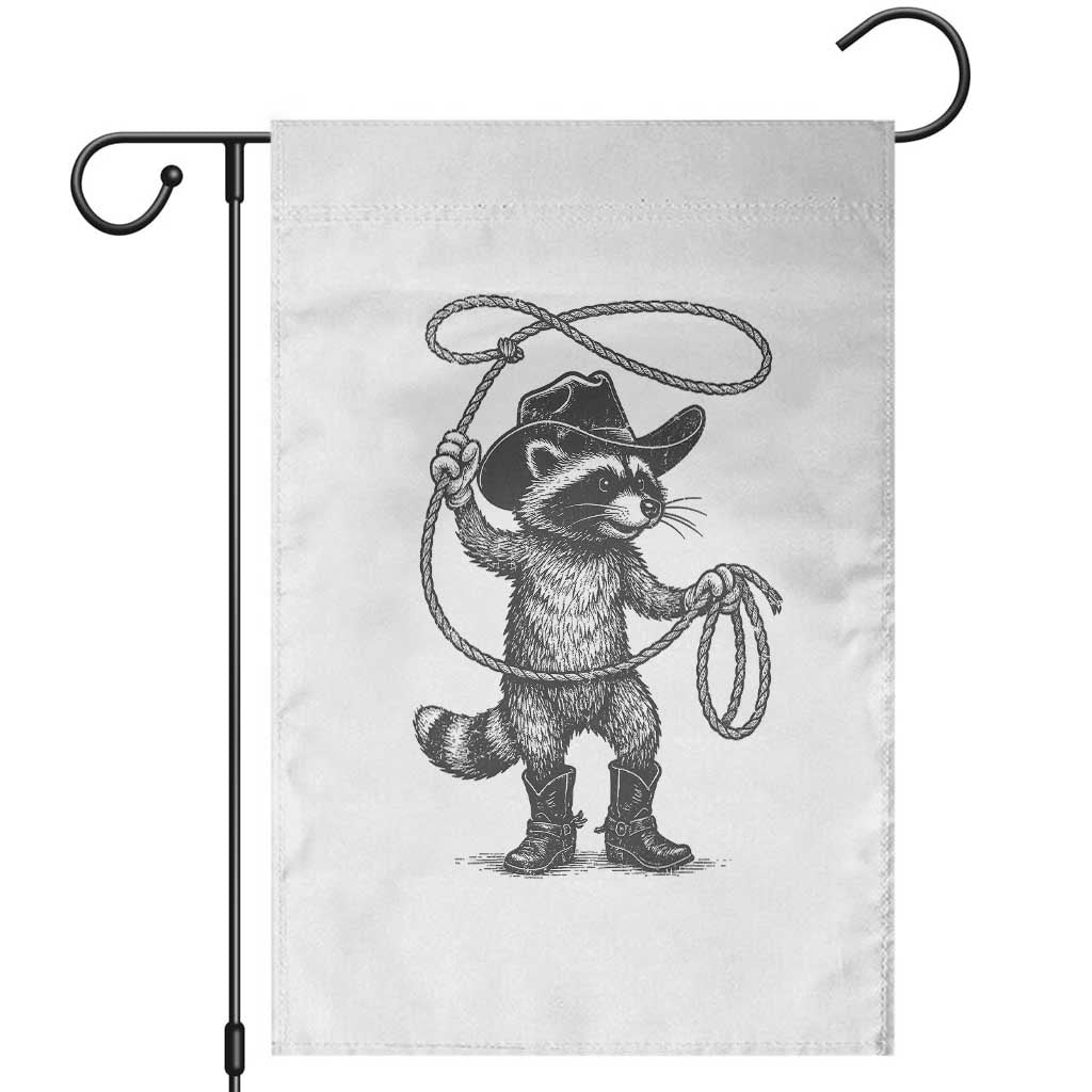 Vintage Raccoon Cowboy Garden Flag Cowgirl Trash Panda Western Country Meme - Wonder Print Shop