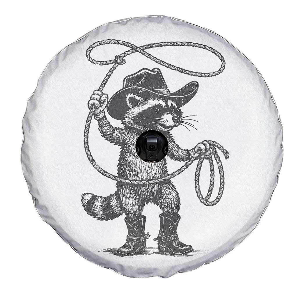 Vintage Raccoon Cowboy Spare Tire Cover Cowgirl Trash Panda Western Country Meme - Wonder Print Shop