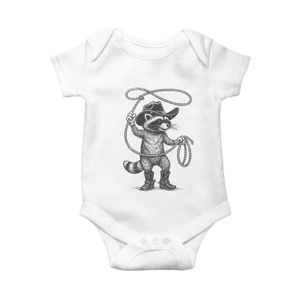 Vintage Raccoon Cowboy Baby Onesie Cowgirl Trash Panda Western Country Meme - Wonder Print Shop