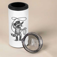 Vintage Raccoon Cowboy 4 in 1 Can Cooler Tumbler Cowgirl Trash Panda Western Country Meme - Wonder Print Shop