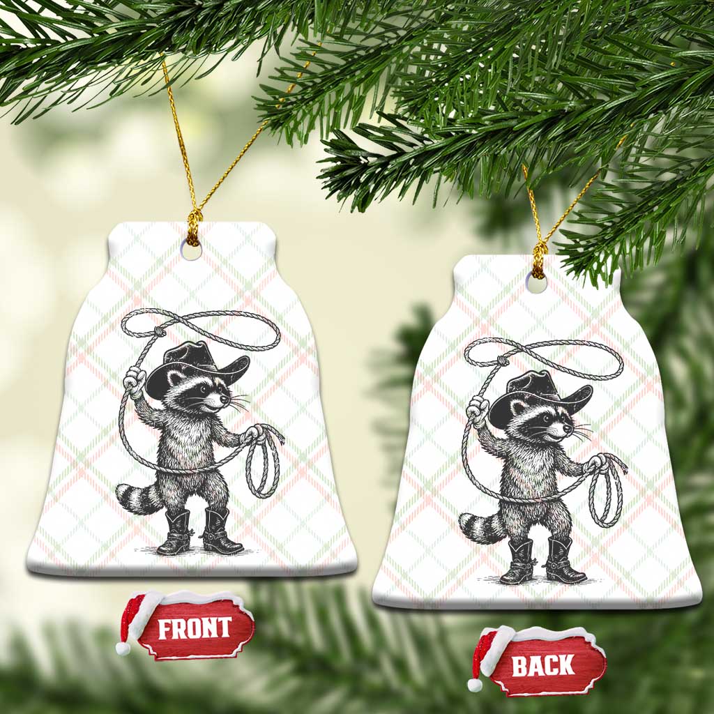 Vintage Raccoon Cowboy Ceramic Ornament Cowgirl Trash Panda Western Country Meme - Wonder Print Shop
