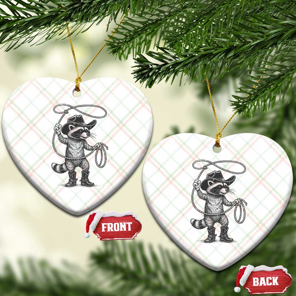 Vintage Raccoon Cowboy Ceramic Ornament Cowgirl Trash Panda Western Country Meme - Wonder Print Shop