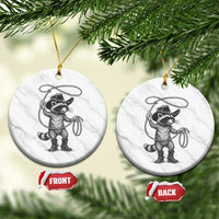 Vintage Raccoon Cowboy Ceramic Ornament Cowgirl Trash Panda Western Country Meme - Wonder Print Shop