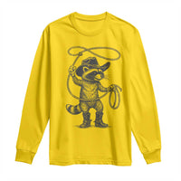 Vintage Raccoon Cowboy Long Sleeve Shirt Cowgirl Trash Panda Western Country Meme - Wonder Print Shop