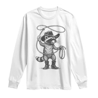 Vintage Raccoon Cowboy Long Sleeve Shirt Cowgirl Trash Panda Western Country Meme - Wonder Print Shop