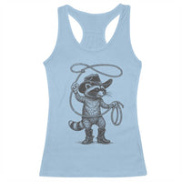 Vintage Raccoon Cowboy Racerback Tank Top Cowgirl Trash Panda Western Country Meme - Wonder Print Shop