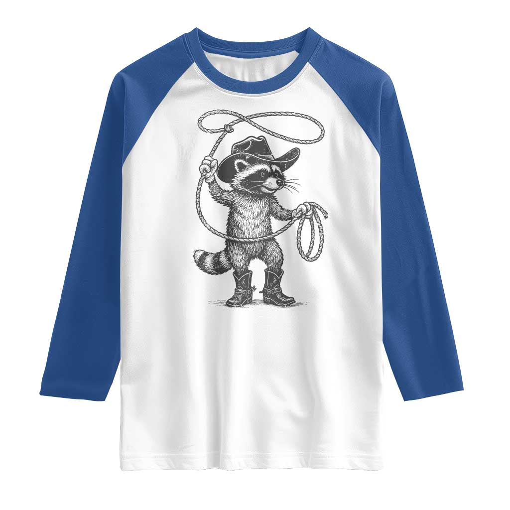 Vintage Raccoon Cowboy Raglan Shirt Cowgirl Trash Panda Western Country Meme - Wonder Print Shop