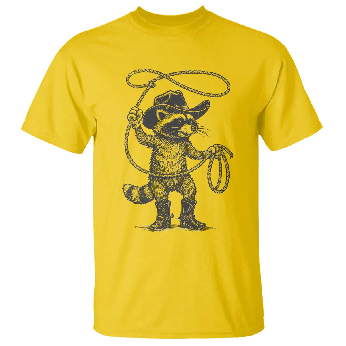 Vintage Raccoon Cowboy T Shirt Cowgirl Trash Panda Western Country Meme - Wonder Print Shop