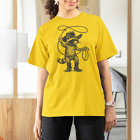 Vintage Raccoon Cowboy T Shirt For Women Cowgirl Trash Panda Western Country Meme - Wonder Print Shop