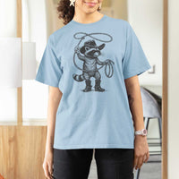 Vintage Raccoon Cowboy T Shirt For Women Cowgirl Trash Panda Western Country Meme - Wonder Print Shop