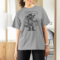 Vintage Raccoon Cowboy T Shirt For Women Cowgirl Trash Panda Western Country Meme - Wonder Print Shop