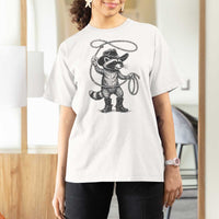 Vintage Raccoon Cowboy T Shirt For Women Cowgirl Trash Panda Western Country Meme - Wonder Print Shop