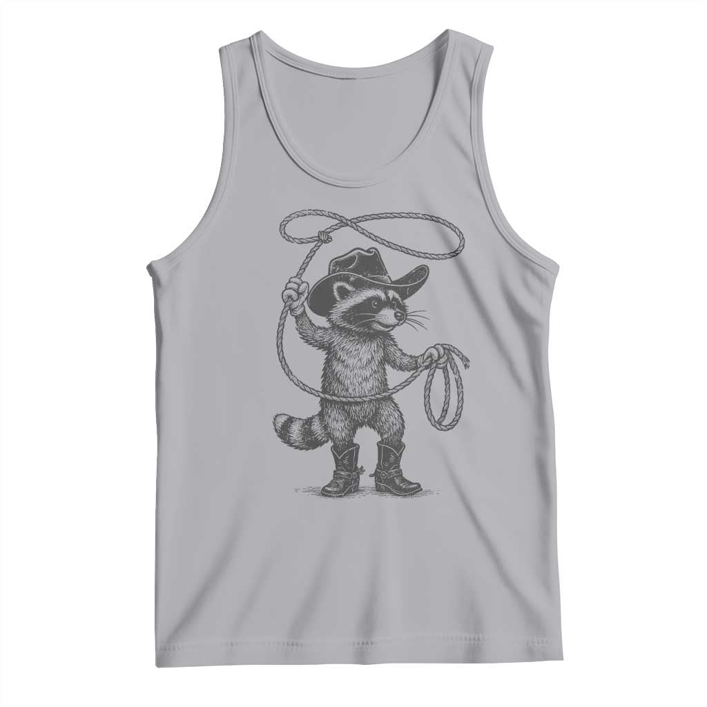 Vintage Raccoon Cowboy Tank Top Cowgirl Trash Panda Western Country Meme - Wonder Print Shop