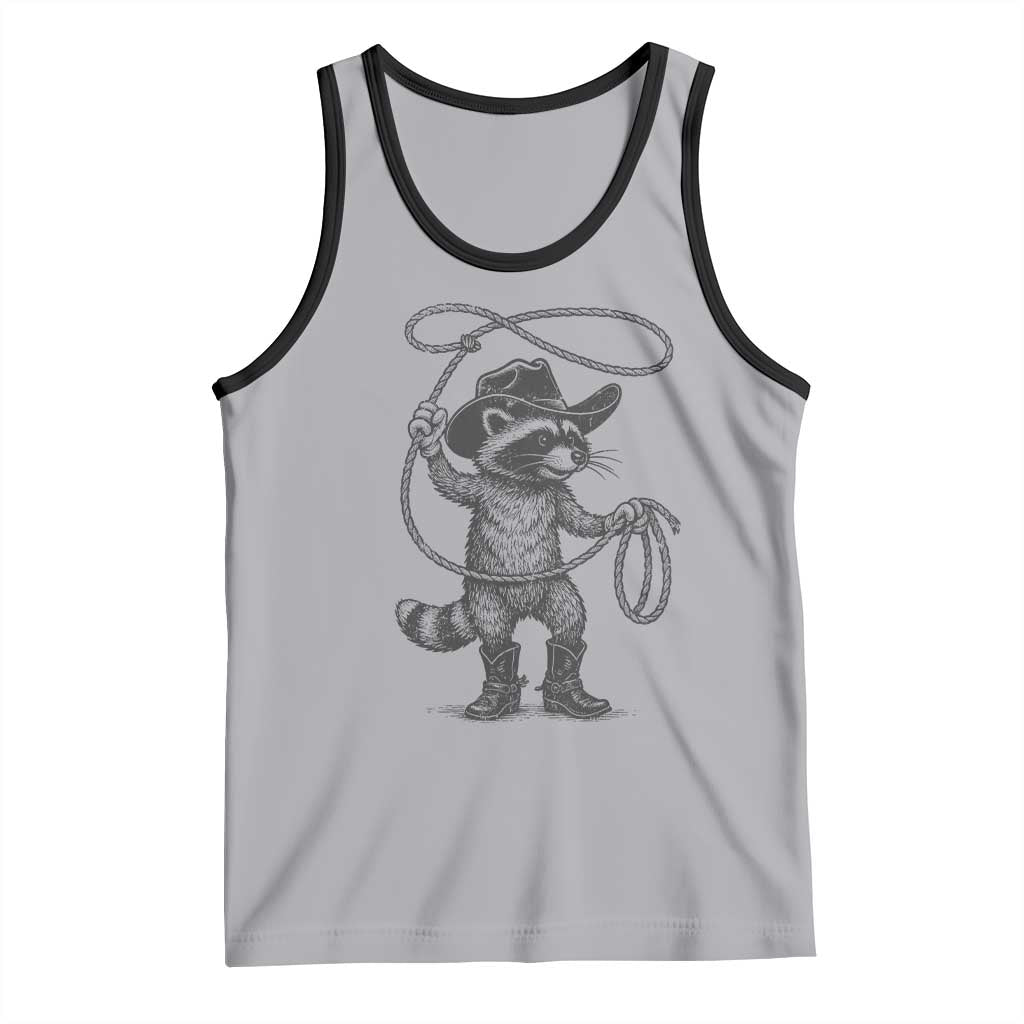 Vintage Raccoon Cowboy Tank Top Cowgirl Trash Panda Western Country Meme - Wonder Print Shop