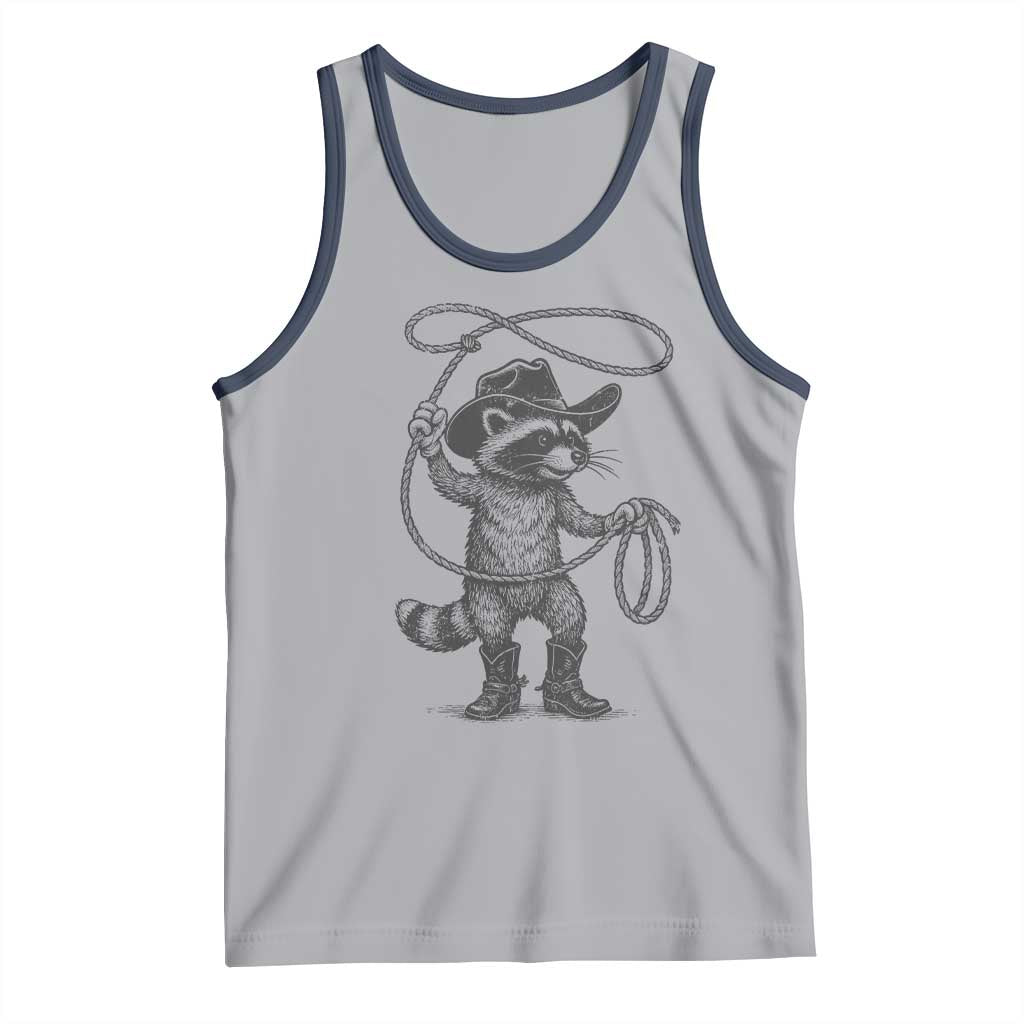 Vintage Raccoon Cowboy Tank Top Cowgirl Trash Panda Western Country Meme - Wonder Print Shop