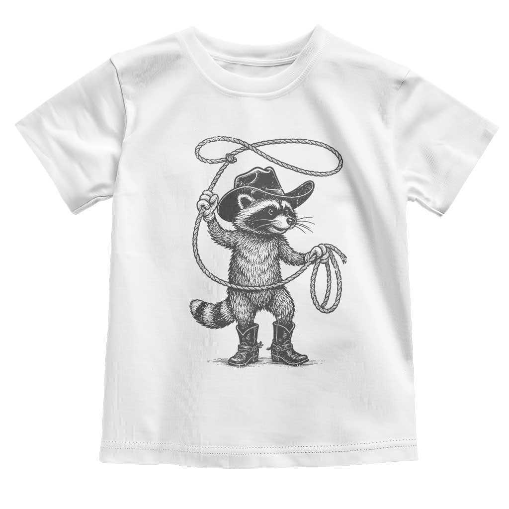 Vintage Raccoon Cowboy Toddler T Shirt Cowgirl Trash Panda Western Country Meme - Wonder Print Shop