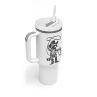Vintage Raccoon Cowboy Tumbler With Handle Cowgirl Trash Panda Western Country Meme - Wonder Print Shop