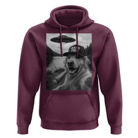 Dog Selfie With Alien UFO Hoodie Funny Fishing Golden Retriever Smoking Dog Lover - Wonder Print Shop