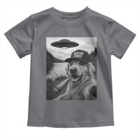 Dog Selfie With Alien UFO Toddler T Shirt Funny Fishing Golden Retriever Smoking Dog Lover - Wonder Print Shop