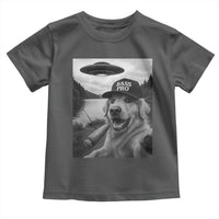 Dog Selfie With Alien UFO Toddler T Shirt Funny Fishing Golden Retriever Smoking Dog Lover - Wonder Print Shop
