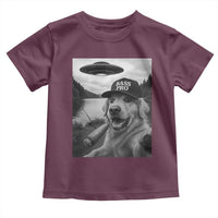 Dog Selfie With Alien UFO Toddler T Shirt Funny Fishing Golden Retriever Smoking Dog Lover - Wonder Print Shop