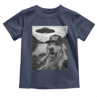Dog Selfie With Alien UFO Toddler T Shirt Funny Fishing Golden Retriever Smoking Dog Lover - Wonder Print Shop