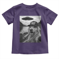 Dog Selfie With Alien UFO Toddler T Shirt Funny Fishing Golden Retriever Smoking Dog Lover - Wonder Print Shop