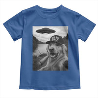 Dog Selfie With Alien UFO Toddler T Shirt Funny Fishing Golden Retriever Smoking Dog Lover - Wonder Print Shop